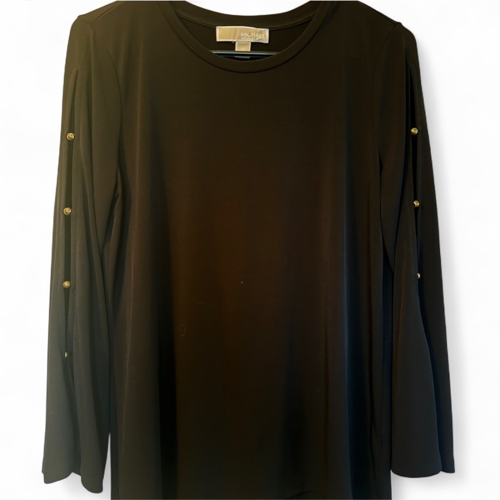 Micheal Kors black button detailed shirt | size medium black